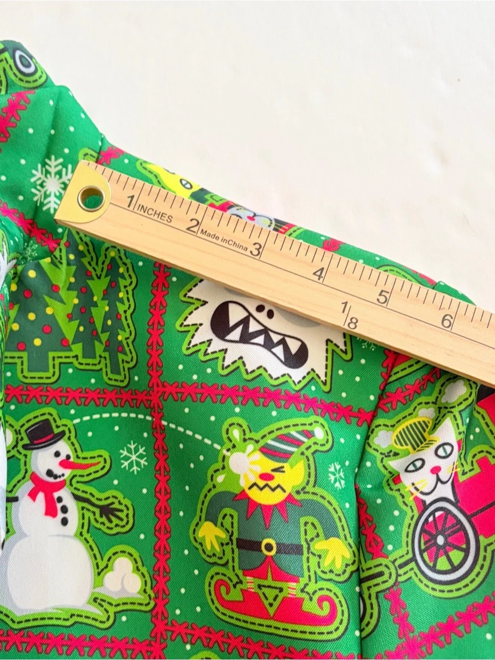 Ugly Christmas Green Blazer Jacket Snowman Yeti Elves Cats Holiday Time SZ S